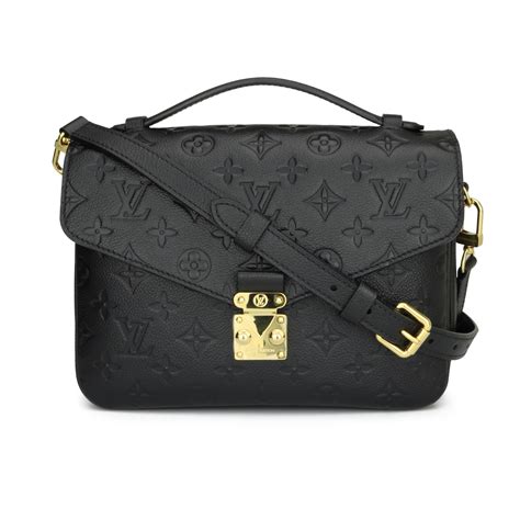 louis vuitton pochette metis black monogram empreinte|louis vuitton metis hobo strap.